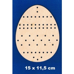 Jajko 15x11,5cm z otworami na sznurek włóczkę , szlaczki, zawieszka / SKLEJKA #3mm